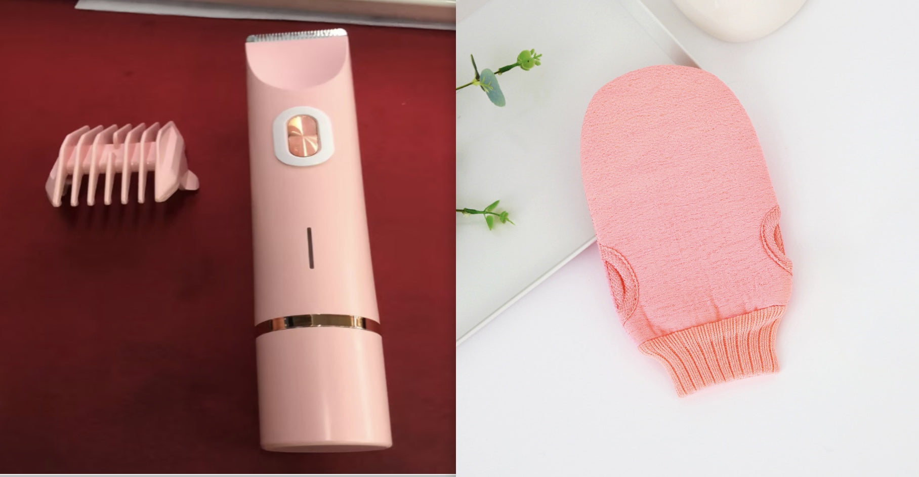 2 In 1 Hair Remover Women's Double Head Shaver Private Pubic Hair Trimmer Electric Razor Wet Dry Electric Body Hair Pink Set4 USB