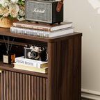 Shoe Cabinet Storage for Entryway Hidden Shoes Storage Cabinet with 2 Flip Drawers, Tall Free Standing Shoe Organizer Rack for Foyer, Hallway. Walnut,31.6'' L x 9.6'' W x 40'' H.