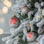 4PCS Set 4.7in Christmas Glass Ball Ornaments Hanging Tree Decor Home Party Holiday Decor