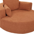 360° Swivel Accent Barrel Chair with Removable Pillows, Orange Red Chenille, 56.3 Inch
