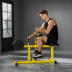 Adjustable Steel Seated Calf Raise Exercise Strength Training Gym Equipment, Yellow
