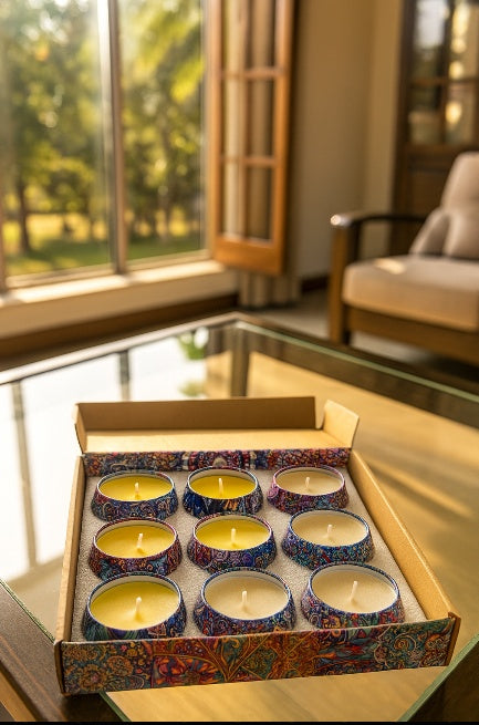 Decorative Scented Tin Candle Gift Set