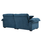 84' Chenille Sofa Small Sofa Loveseat Deep Seat Sofa Couch with 2 Throw Pillows & Memory Foam for Living Room Apartment Office Lounge-Blue