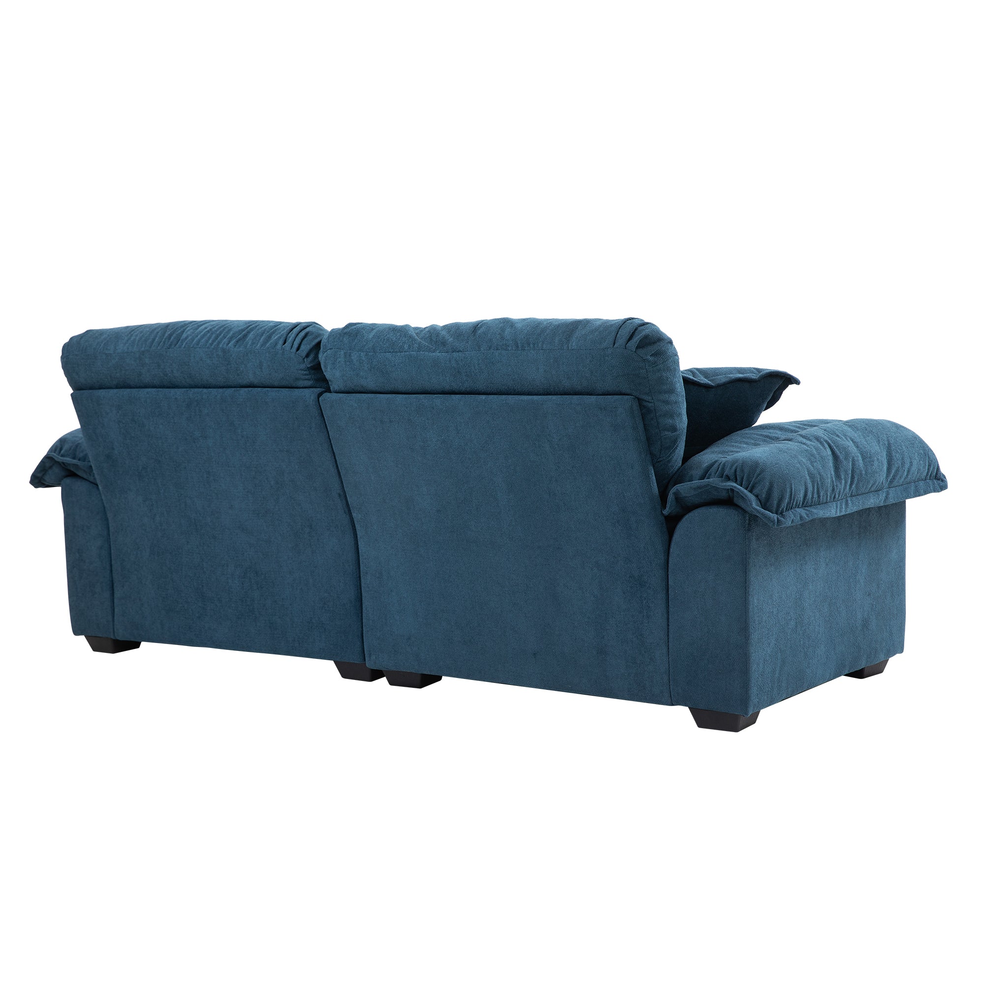 84' Chenille Sofa Small Sofa Loveseat Deep Seat Sofa Couch with 2 Throw Pillows & Memory Foam for Living Room Apartment Office Lounge-Blue