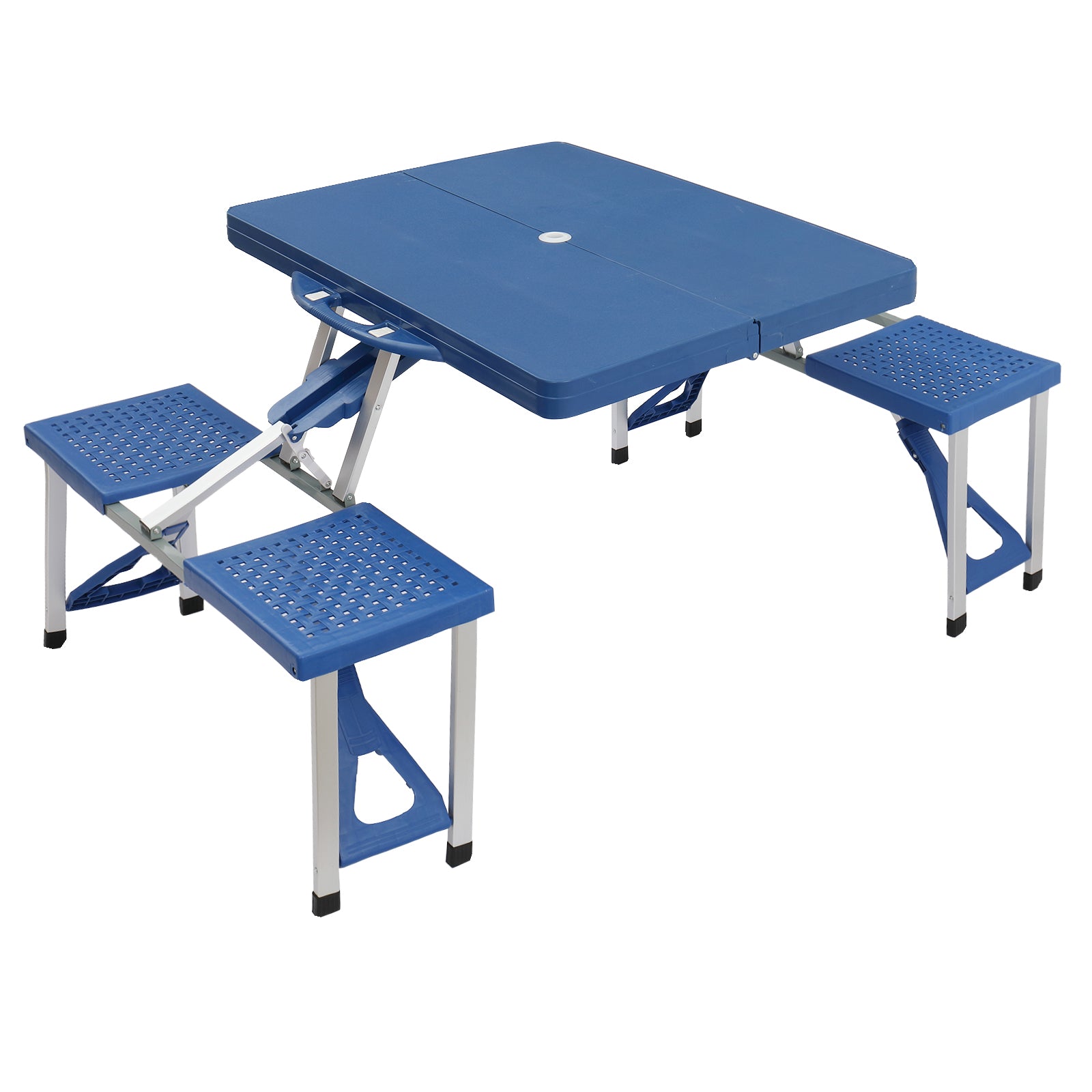 135.5x83x65.5cm Plastic Tables And Chairs 50kg Blue Camping Tables And Chairs Blue