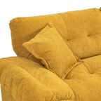 84' Chenille Sofa Small Sofa Loveseat Deep Seat Sofa Couch with 2 Throw Pillows & Memory Foam for Living Room Apartment Office Lounge-Yellow