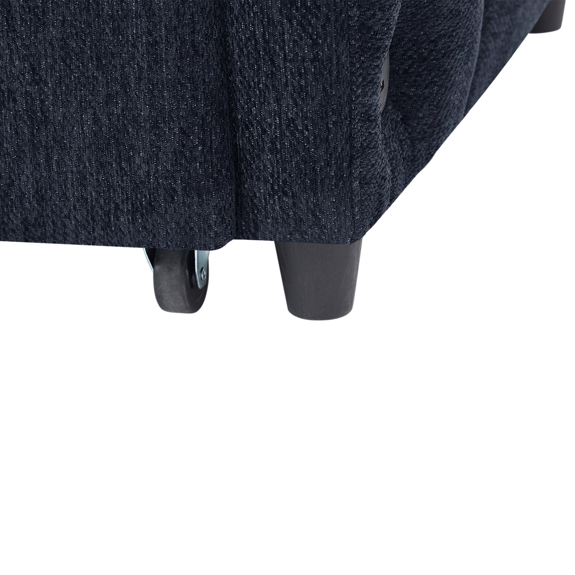 Modern Loveseat Sofa Pull-out Bed with Adjustable Backrest, USB Ports, Lumbar Pillows, Blue Chenille, 52.8'