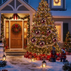 4PCS Set 4.7in Christmas Tree Glass Ball Ornaments Shiny Hanging Tree Decor Holiday Party Home Decor