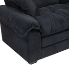 84' Chenille Sofa Small Sofa Loveseat Deep Seat Sofa Couch with 2 Throw Pillows & Memory Foam for Living Room Apartment Office Lounge-Black