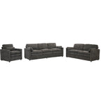 Cozy Upholstered Sofa Set Oversized Comfy Cloud Sofa Double Cushion Sofa Group Plush Cushion Sofa Couch for Living Room, Grey