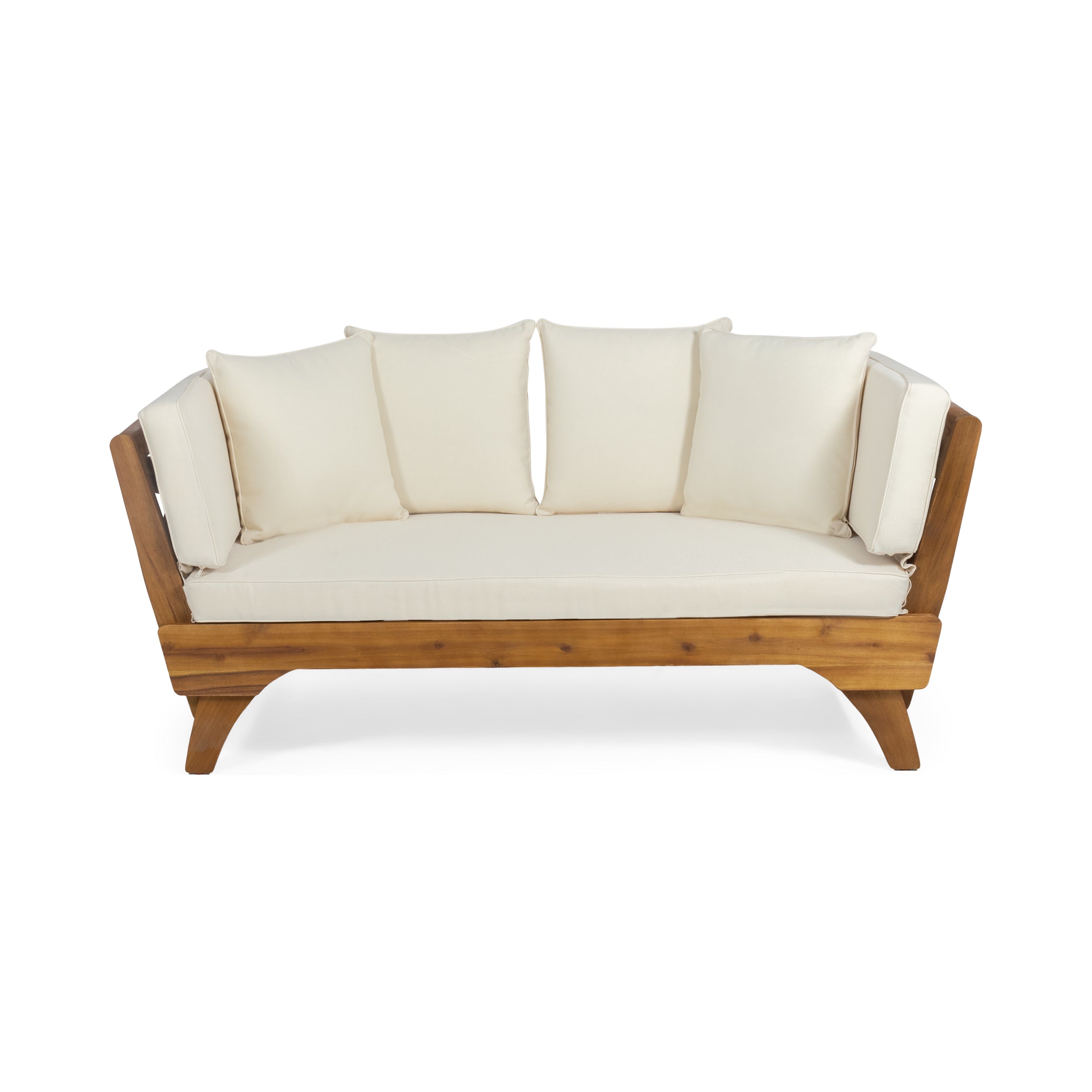 Outdoor Acacia Wood Expandable Daybed with Cushions Default