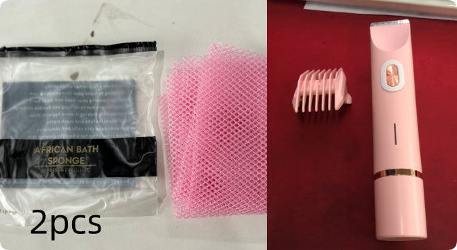 2 In 1 Hair Remover Women's Double Head Shaver Private Pubic Hair Trimmer Electric Razor Wet Dry Electric Body Hair Pink Set3 USB