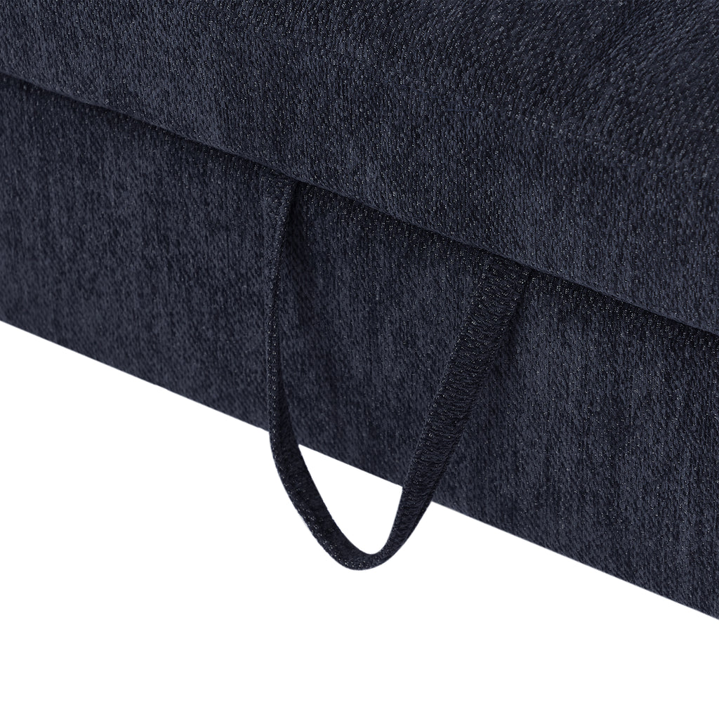 Modern Loveseat Sofa Pull-out Bed with Adjustable Backrest, USB Ports, Lumbar Pillows, Blue Chenille, 52.8'