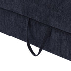 Modern Loveseat Sofa Pull-out Bed with Adjustable Backrest, USB Ports, Lumbar Pillows, Blue Chenille, 52.8'
