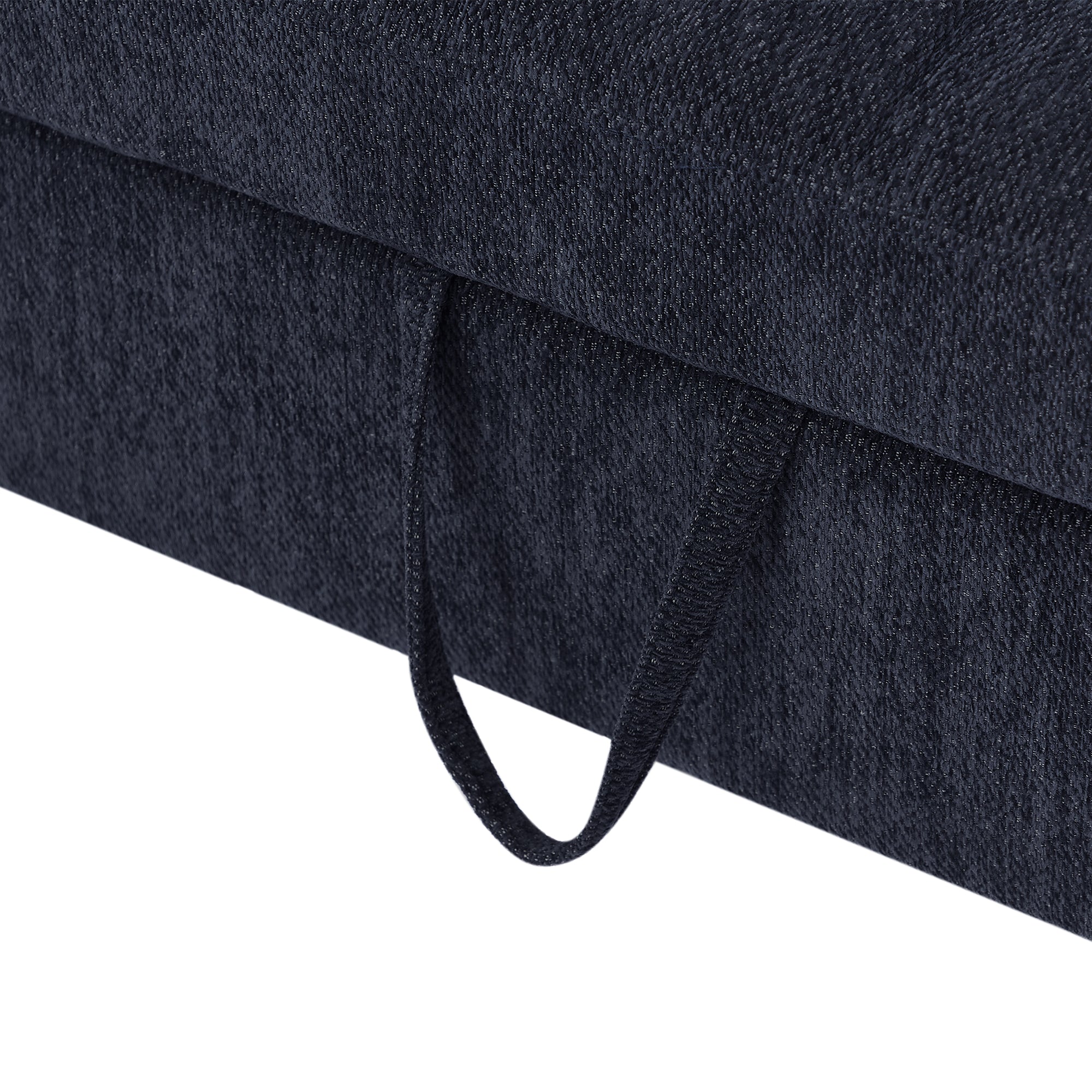 Modern Loveseat Sofa Pull-out Bed with Adjustable Backrest, USB Ports, Lumbar Pillows, Blue Chenille, 52.8'