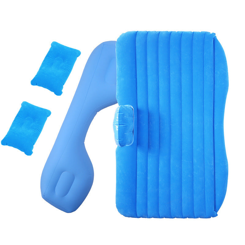 Inflatable Mattress Camping Car Air Mattress Car Travel Mattress Outdoor Car Pillow Bed Blue Split
