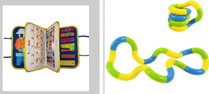 New Busy Book Children's Busy Board Dressing And Buttoning Learning Baby Early Education Preschool Sensory Learning Toy L set