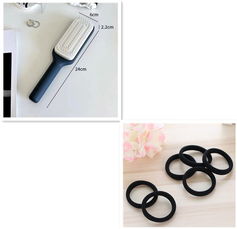 4 In 1 Self Cleaning Hair Brush New Self-Cleaning Anti-Static Massage Comb Scalable Rotate Lifting Self Cleaning Hairbrush Lunar Rock Gray set