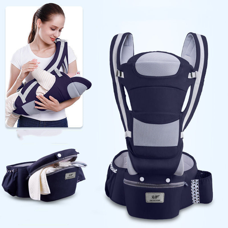 Ergonomic Baby Carrier Infant Baby Hipseat Carrier 3 In 1 Front Facing Ergonomic Kangaroo Baby Wrap Sling Navy