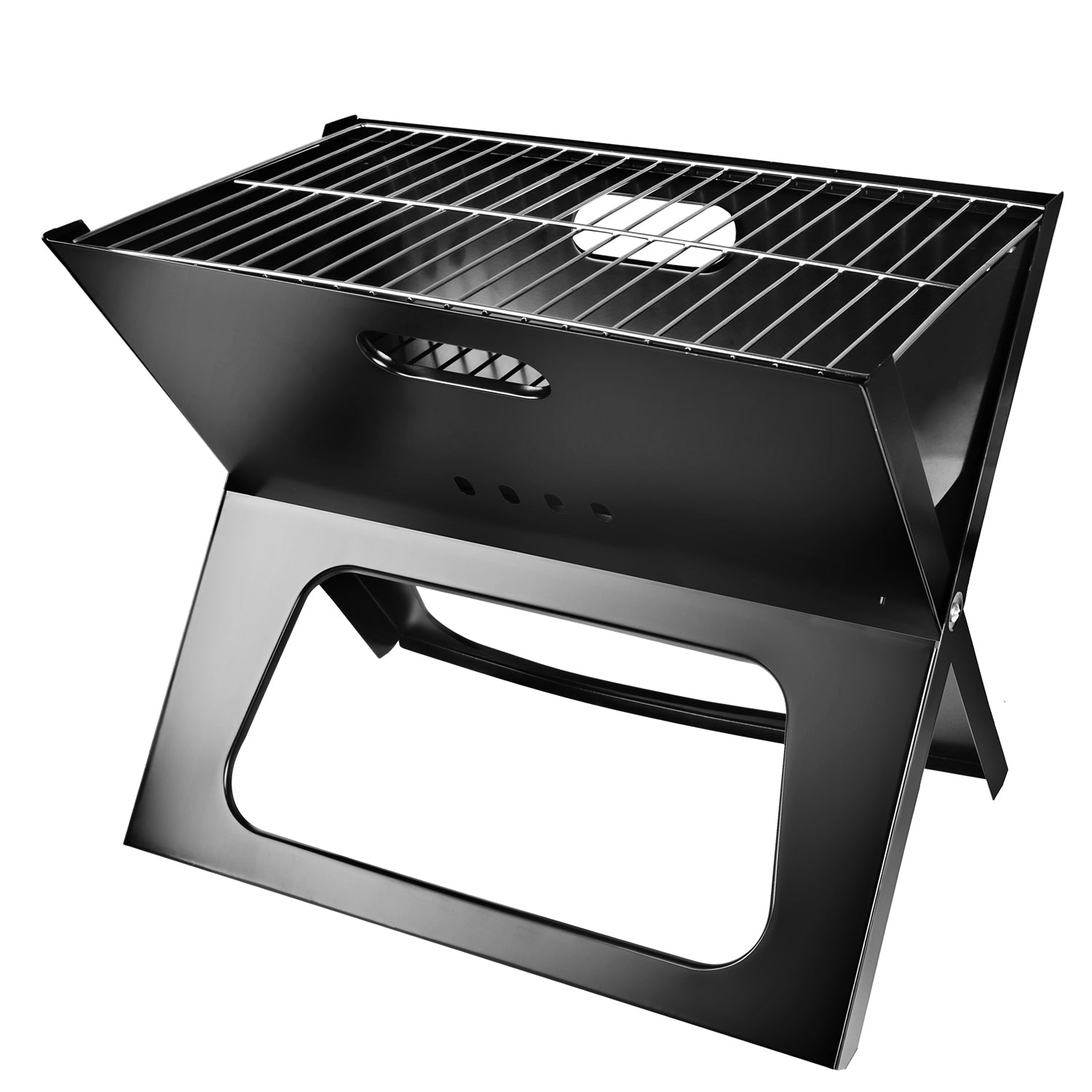 Portable BBQ Grill Foldable Charcoal Grill Camping Garden Outdoor Travel Black