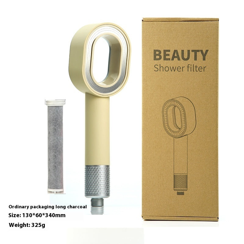 Aromatherapy Shower Head Girls Gift Box Beige Long Charcoal Box