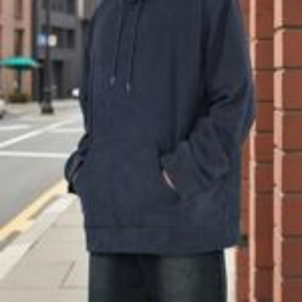 Export Quality English European And American Sizes Jacquard Round Neck Hoodie For Men Blue