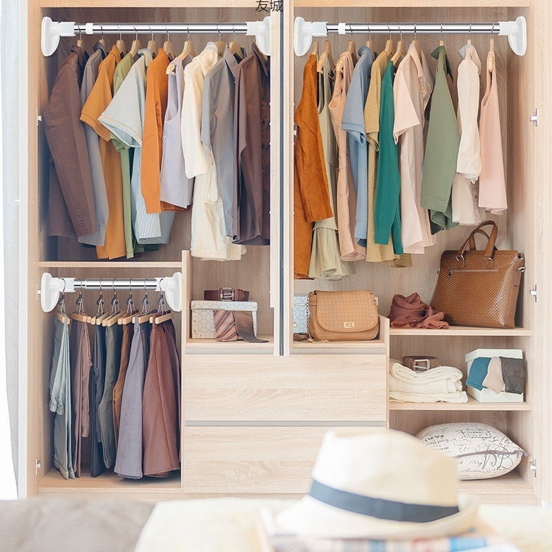 Telescopic Rod No-drill Balcony Clothes Hanger Bathroom