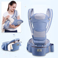 Ergonomic Baby Carrier Infant Baby Hipseat Carrier 3 In 1 Front Facing Ergonomic Kangaroo Baby Wrap Sling Blue