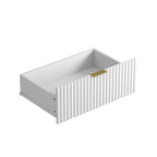 Modern 6-Drawer Dresser, Chest of Drawers for Bedroom, Living Room, Hallway, and Entryway - Large Storage Cabinet, White,Drawer panel with wavy patterns