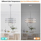 (W1340P189448/L5025-450-C) Crystal Chandeliers,5-Tier Round Semi Flush Mount Chandelier Light Fixture,Large Contemporary Luxury Ceiling Lighting for Living Room Dining Room Bedroom Hallway