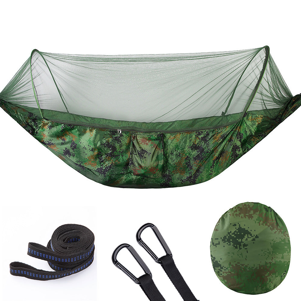 Fully Automatic Quick Opening Hammock With Mosquito Net Camouflage