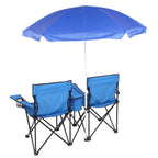 Outdoor Beach Fishing Chair With Umbrella In Blue