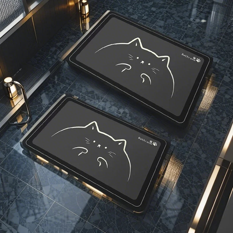 2PC Waterproof Kitchen Mat Non Slip Desk/Floor Mats for House Sink Office Pet Feeding Mat Quick Dry Mat for Dog and Cat BLACK 400mm x 600mm United States