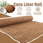 Coco Liner Roll, 16 x 160 Inch Coconut Fiber Liners for Planter Window Box Flower Basket, Reptile Carpet, Garden Decoration