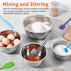 29-Piece Stainless Steel Mixing Bowl Set - Various Sizes Premium Kitchen Essentials for Mixing and Serving - Non-Slip