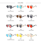 2020 NEW Vintage Steampunk Sunglasses Round Punk Alloy Metal Retro Red Sun Glasses Women Goggles Men Gothic Style Shades