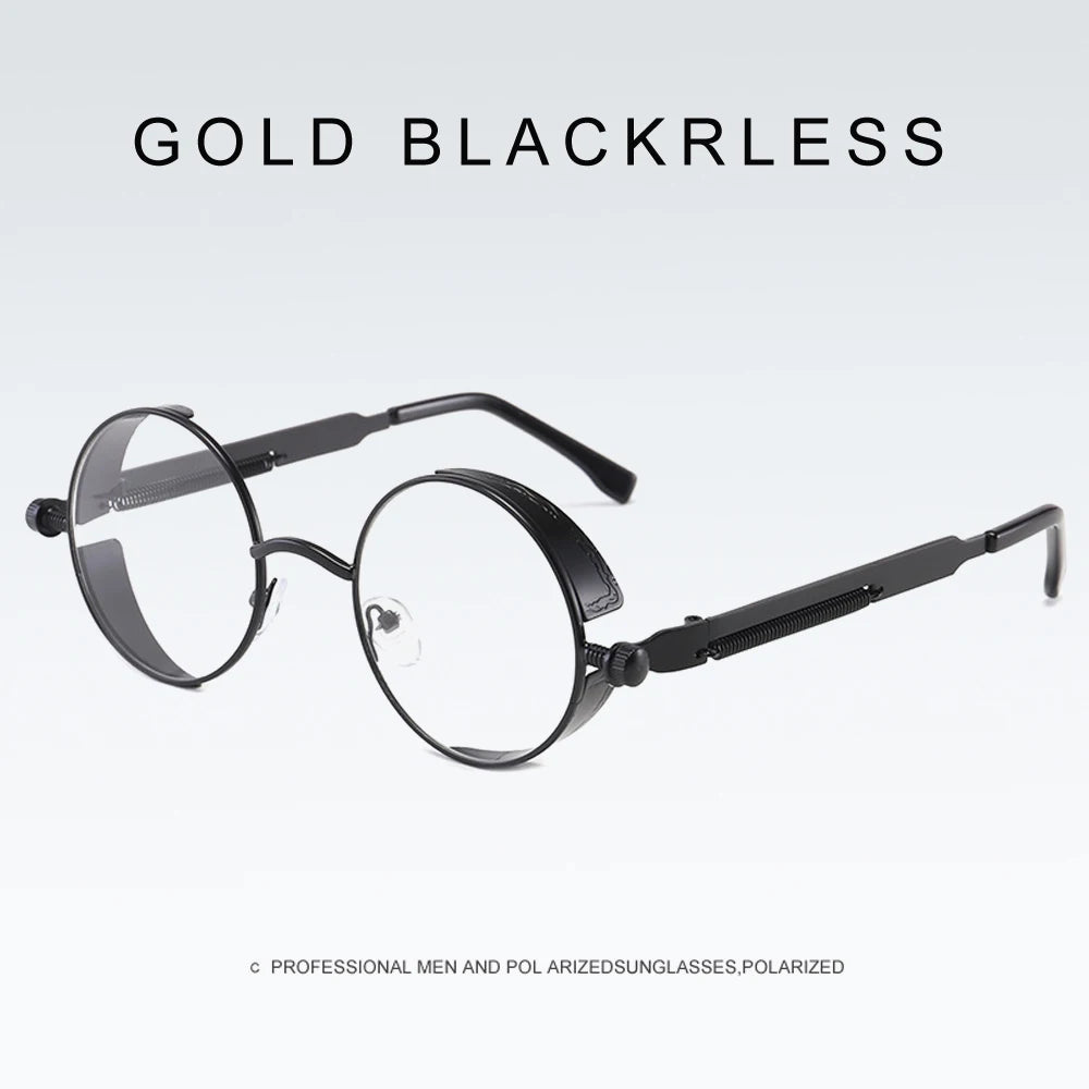 2020 NEW Vintage Steampunk Sunglasses Round Punk Alloy Metal Retro Red Sun Glasses Women Goggles Men Gothic Style Shades Color 07 Punk Sunglasses