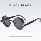 2020 NEW Vintage Steampunk Sunglasses Round Punk Alloy Metal Retro Red Sun Glasses Women Goggles Men Gothic Style Shades Color 02 Punk Sunglasses