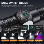 High Strong Power LED Flashlights USB Rechargeable Magnetic Tactical Torch With COB Side Light Camping Fishing Zoom Lantern