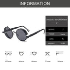 2020 NEW Vintage Steampunk Sunglasses Round Punk Alloy Metal Retro Red Sun Glasses Women Goggles Men Gothic Style Shades