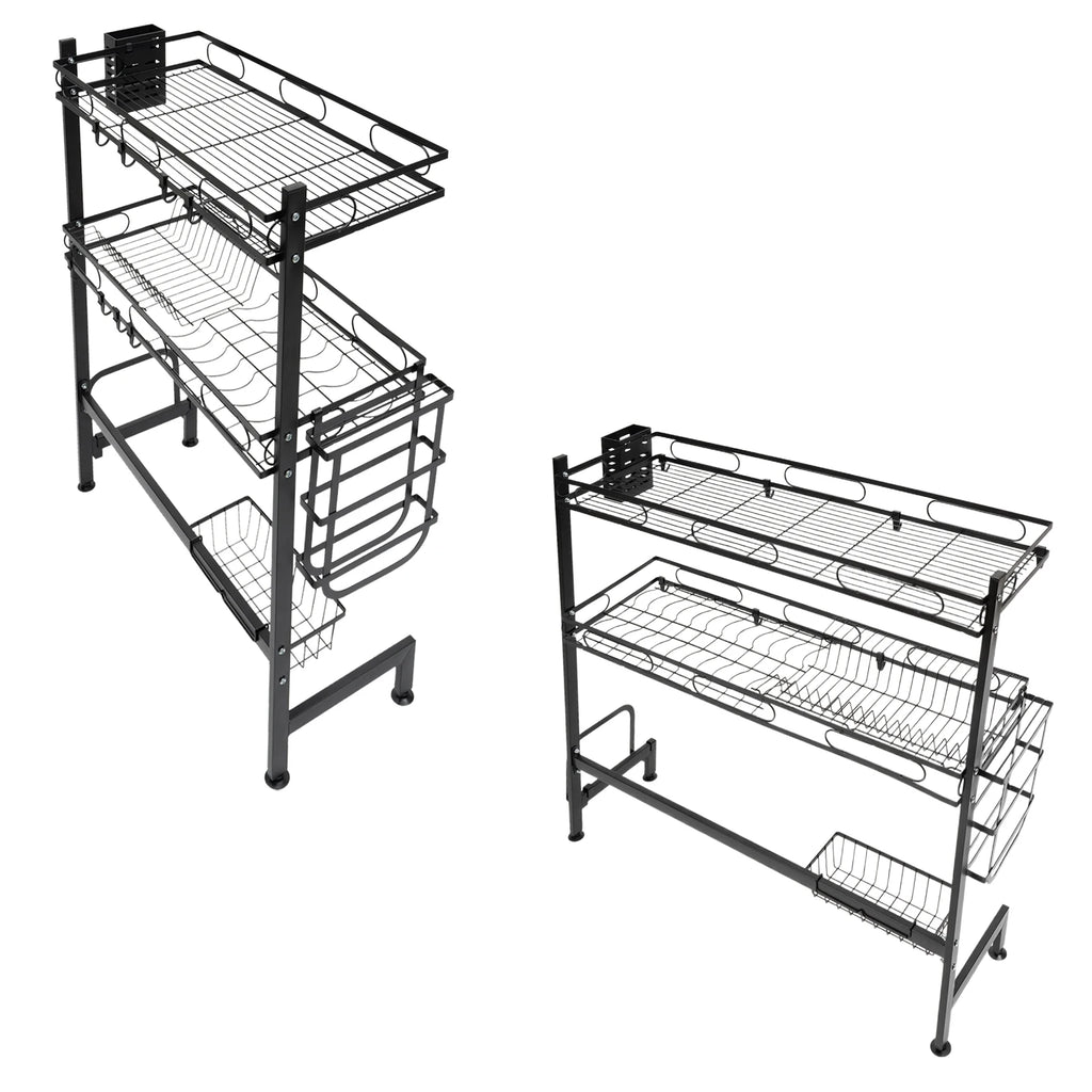 62/82cm Sink Storage Rack - Durable, Space-Saving Design for Organizing Kitchen Essentials