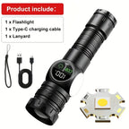 High Strong Power LED Flashlights USB Rechargeable Magnetic Tactical Torch With COB Side Light Camping Fishing Zoom Lantern With Battery