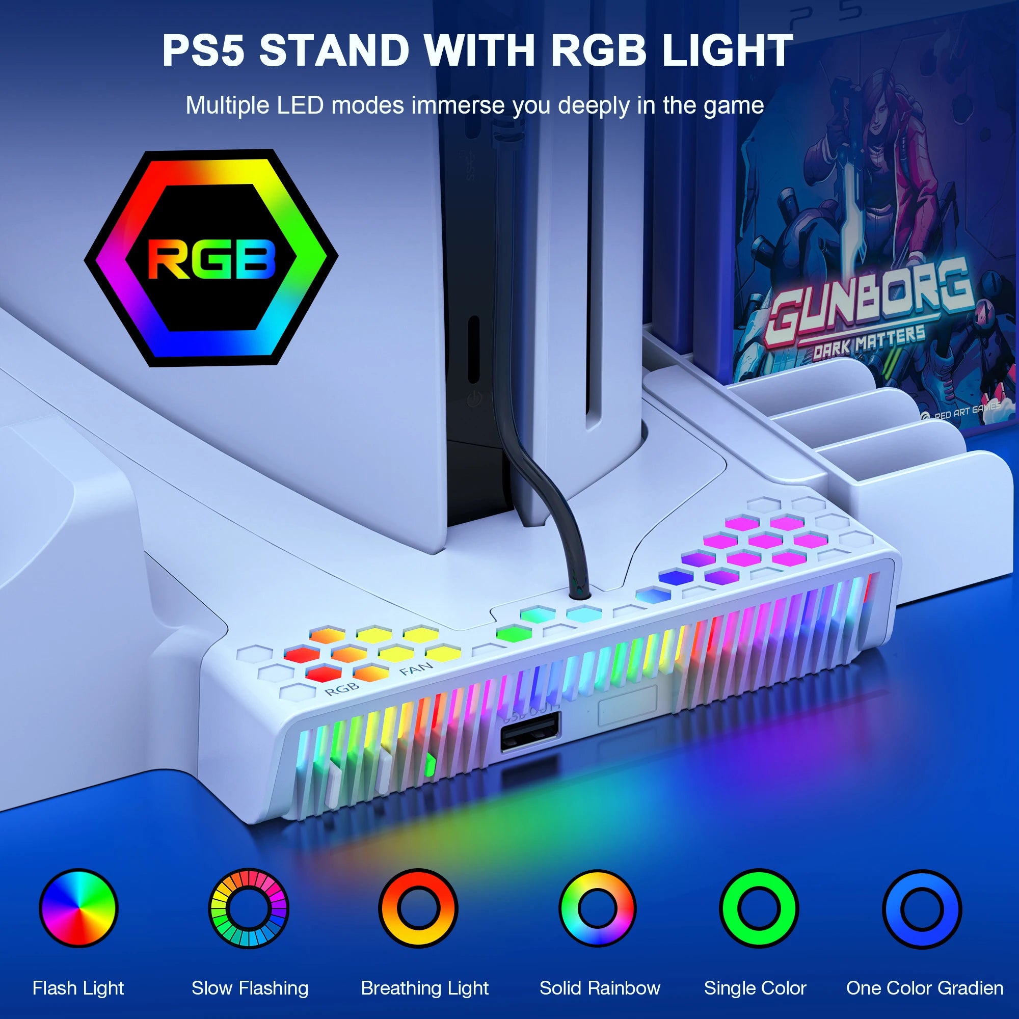 BEBONCOOL S3000 Vertical Stand For PlayStation 5 Slim/PlayStation 5 Cooling Station Notebook-Grade Cooler DualSense Charger