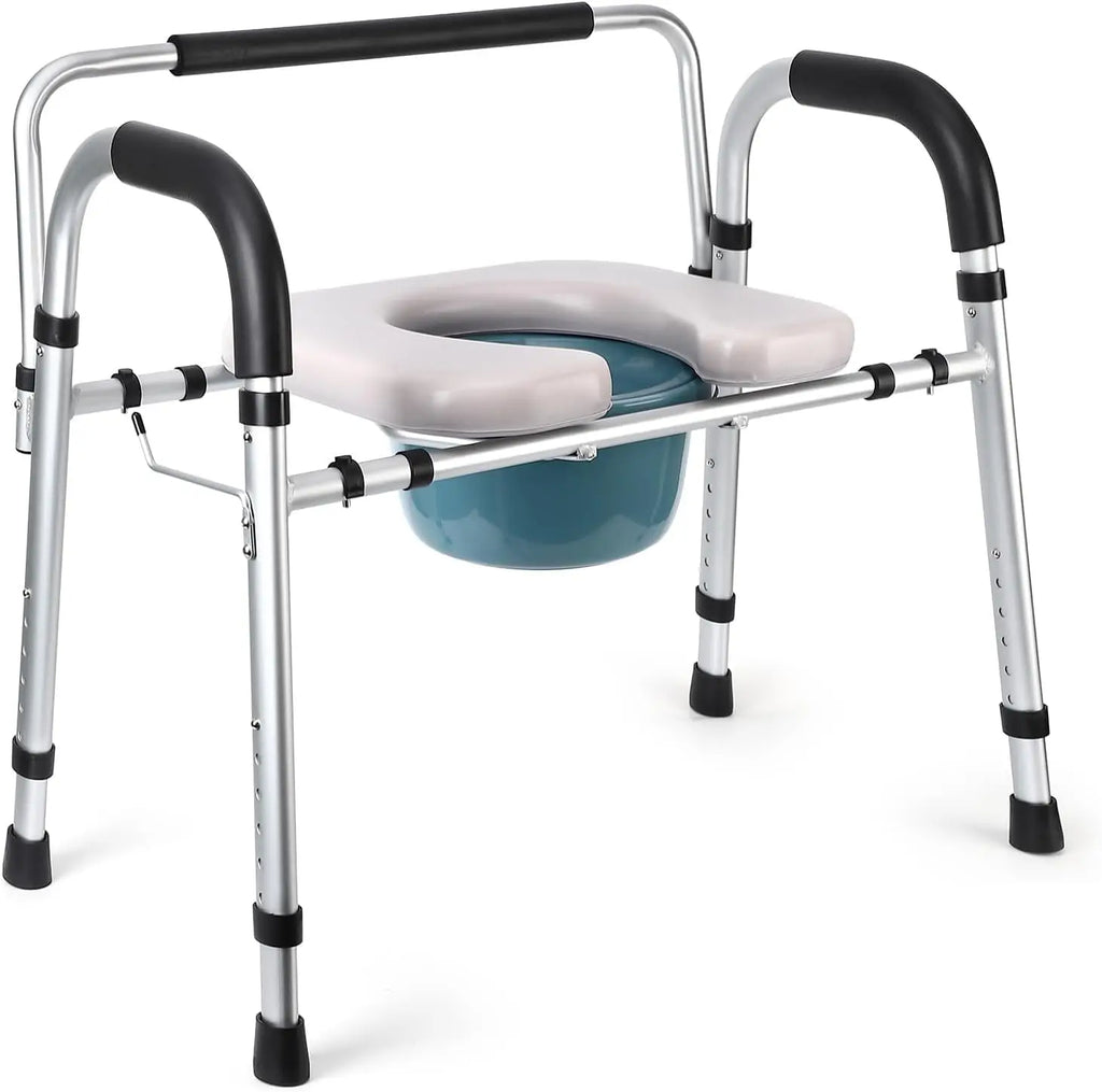 Adjustable Raised Toilet Seat Back and Handles Paper Holder Raised Cover for Senior up to 500lbs for Elderly and Disabled Safety