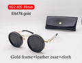 Handmade ND9 adjustable dimming sunglasses Retro Punk round men's outdoor fishing UV400 polarized driving sunglasses for women E8478 gold 49mm