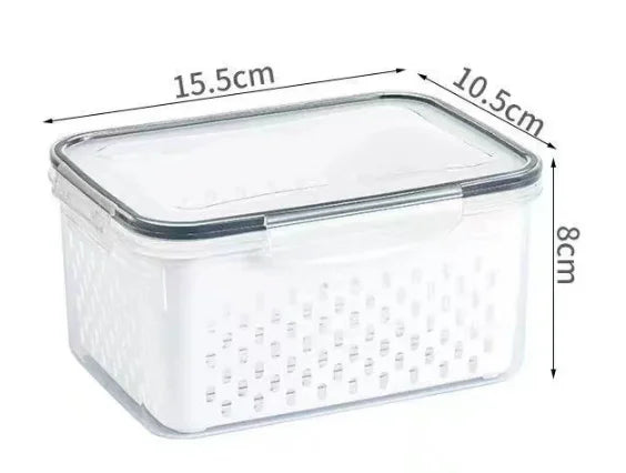 Fruit Storage Containers for Fridge Produce Containers with Removable Fruit Washing Bowl with Strainer for Salad Berry Lettuce 800ml