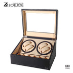 Automatic Watch Winder 4+6 Slots USB Plug Watch Winder WIth Quiet Motor PU Leather Watch Storage Box Best Gifts Crocodile pattern United States