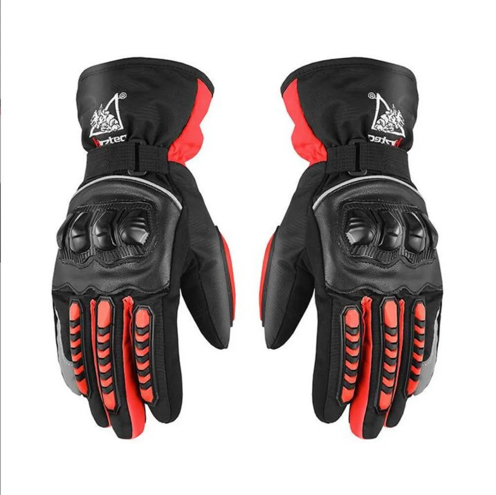 Winter Motorcycle Gloves for Men Women Touch Screen Motocross Riding Gloves Windproof Cold Weather Warmer Full Finger Gloves United States M Red