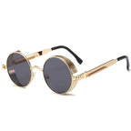 2020 NEW Vintage Steampunk Sunglasses Round Punk Alloy Metal Retro Red Sun Glasses Women Goggles Men Gothic Style Shades