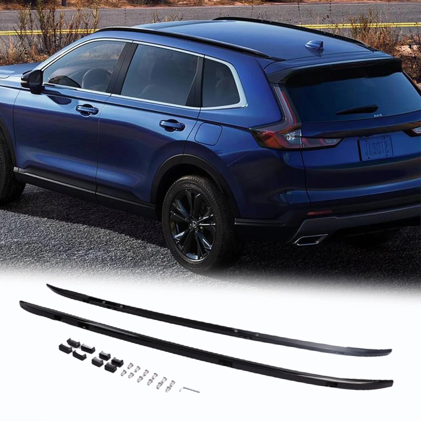 Roof Rack Side Rails Fit for Honda CRV CR-V 2023 2024,Black Aluminum Cross Rails black United States